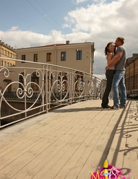 Lovely teen Pearl sucks her boyfriends dick then fucked